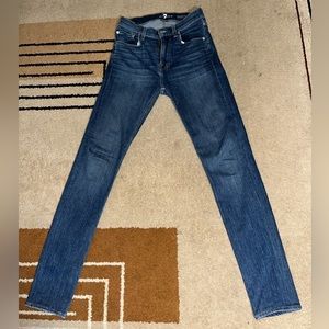 Men’s 7 for all mankind blue skinny jeans size 28